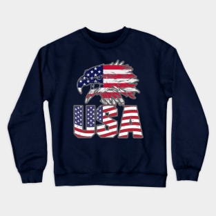 Eagle Head with USA Crewneck Sweatshirt